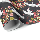 鳥飛んでいる：鶴ヘロン日本の。 ラッピングペーパー (ロールコーナー)