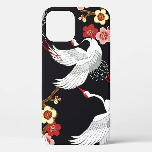 鳥飛んでいる：鶴ヘロン日本の。 Case-Mate iPhoneケース (裏面)