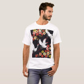 鳥飛んでいる:鶴ヘロン日本の。 Tシャツ (正面フル)