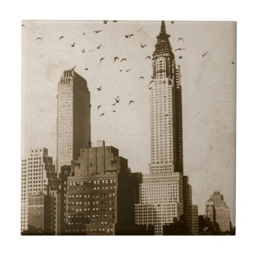 鳥飛行の群 タイル (正面)