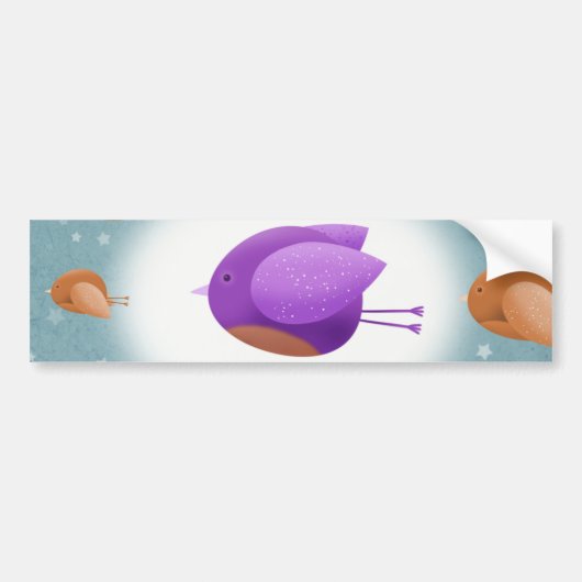 鳥飛行 バンパーステッカー (正面)