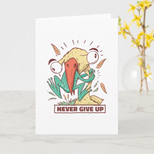 鳥食べ与え蛙 カード (黄色い花)