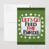 鳥食べ物を与えのはがき ポストカード (正面/裏面)
