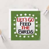 鳥食べ物を与えのグリーティングカード カード (正面/裏面インサイチュ)