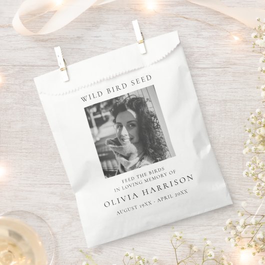 鳥食べ物を与え追悼会 |シードパケット葬儀 フェイバーバッグ (クリップ留めされた状態)