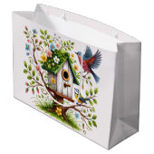 鳥魅力的と開花 ラージペーパーバッグ (裏面アングル)