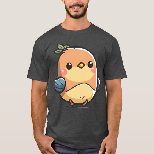 鳥魅力的甘くて可愛いデザインヴィンテージ Tシャツ (正面)