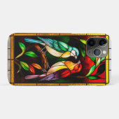 鳥鮮やか付きステンドグラスカラフルパネル Case-Mate iPhoneケース (裏面(横))