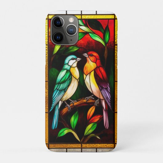 鳥鮮やか付きステンドグラスカラフルパネル Case-Mate iPhoneケース (裏)
