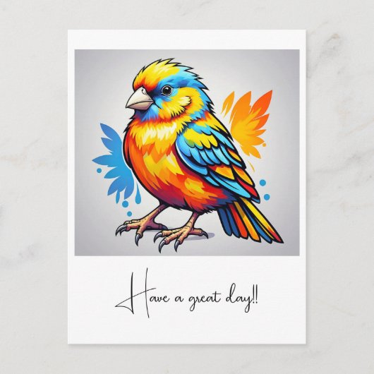 「鳥鮮やか美しい」 ポストカード (正面)