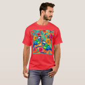 鳥鮮やか美術：バカラフルリズ Tシャツ (正面フル)
