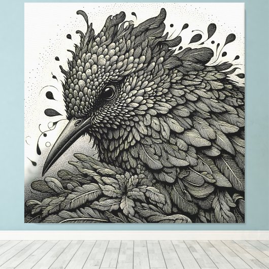 鳥1 キャンバスプリント (インサイチュ (ウッドフロア))