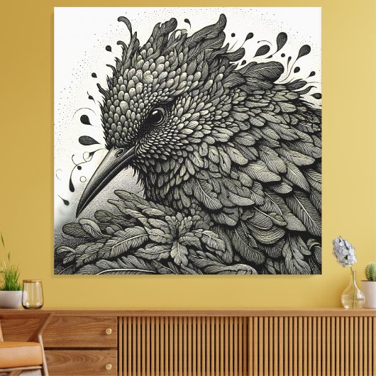 鳥1 キャンバスプリント (インサイチュ (リビング))