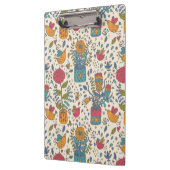 鳥2が付いている漫画の花パターン クリップボード (左)