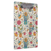 鳥2が付いている漫画の花パターン クリップボード (右)