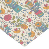 鳥2が付いている漫画の花パターン ショートテーブルランナー (コーナー)