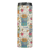 鳥2が付いている漫画の花パターン タンブラー (裏面)