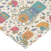 鳥2が付いている漫画の花パターン テーブルクロス (アングル)