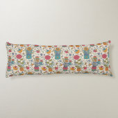 鳥2が付いている漫画の花パターン ボディピロー (裏面)