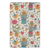 鳥2が付いている漫画の花パターン ミニクリップボード (裏面)