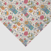 鳥2が付いている漫画の花パターン 薄葉紙 (詳細)