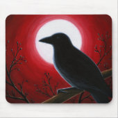 鳥62のカラスのワタリガラス マウスパッド (正面)
