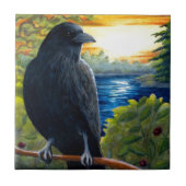 鳥63のカラス タイル (正面)