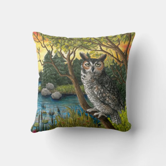 鳥68フクロウ装飾用クッションケース クッション (裏面)