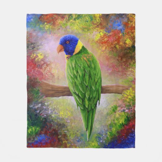 鳥76色数々のの鳥 フリースブランケット (正面)