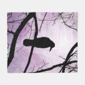 鳥78カラス渡し フリースブランケット (正面(横))
