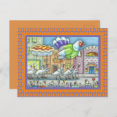 鳥、おもしろいトルコの日パレードのヘリウムバルーン ポストカード (正面/裏面)