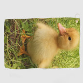 鳥，アヒル，アヒル，黄，自然，かわいい，ベビー ゴルフタオル (横)