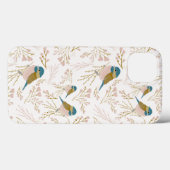 《鳥》アメリカゴガラかわいい金ゴールドピンクハートフローラプリント Case-Mate iPhoneケース (裏面 (横))