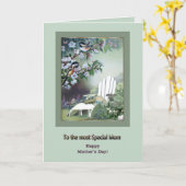 《鳥》アメリカゴガラが付いている母の日のカート カード (黄色い花)