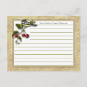 《鳥》アメリカゴガラとさくらんぼレシピカード ポストカード (正面)