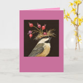 《鳥》アメリカゴガラとサービスベリーカード カード (黄色い花)
