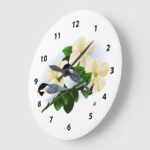 《鳥》アメリカゴガラとハナミズキ ラージ壁時計 (傾斜)