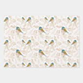 《鳥》アメリカゴガラとフローラの分離 ラッピングペーパーシート (正面)