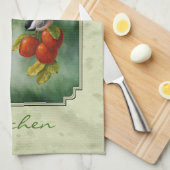 《鳥》アメリカゴガラとApple Tree Green キッチンタオル (四つ折り)