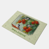 《鳥》アメリカゴガラとApple Tree Green ドアマット (アングル)