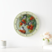 《鳥》アメリカゴガラとApple Tree Green ラージ壁時計 (ホーム)