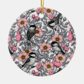 《鳥》アメリカゴガラのバラセラミックオーナメント セラミックオーナメント (正面)