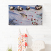 《鳥》アメリカゴガラの冬のバナー 横断幕 (インサイチュ)