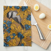 《鳥》アメリカゴガラの小鳥 キッチンタオル (四つ折り)