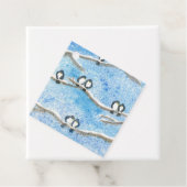 《鳥》アメリカゴガラの木の枝の冬の雪ギフトTa フェイバータグ (インサイチュ)