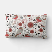 《鳥》アメリカゴガラの赤いグレーパターン ランバークッション (裏面)