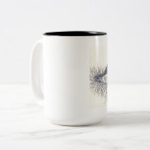 《鳥》アメリカゴガラの鉛筆のスケッチのコーヒーのマグ ツートーンマグカップ (正面左)