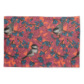 《鳥》アメリカゴガラの鳥のオレンジのブルーベリーの枝 枕カバー (裏面)