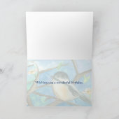 《鳥》アメリカゴガラの鳥の水彩画の絵画のハッピーバースデー カード (内部)