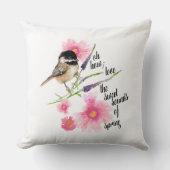 《鳥》アメリカゴガラアートブラックキャップ クッション (正面)